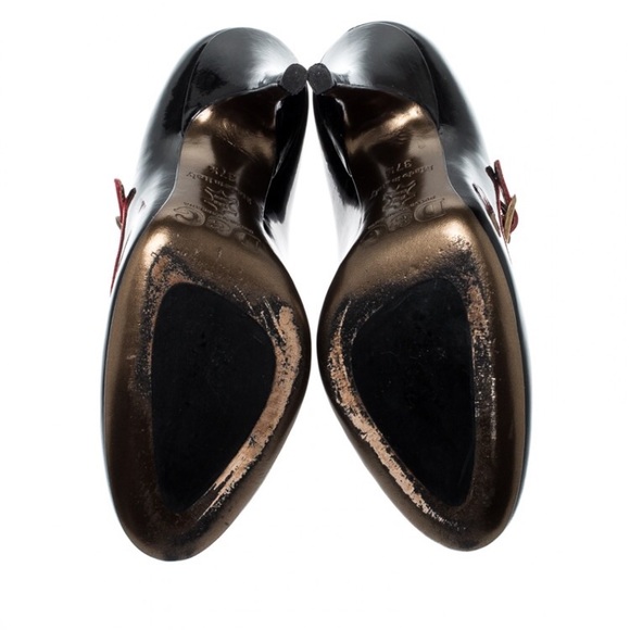 Dolce and Gabbana Black Patent Leather Mary Jane Pumps Size 37 - Picture 5 of 6